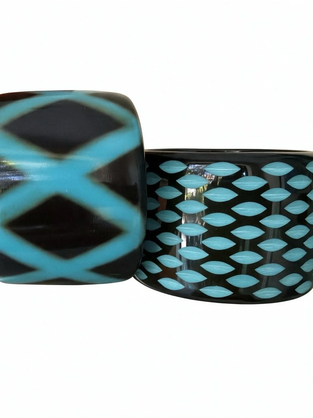 Black and Turquoise Wide bangles Style Bracelets